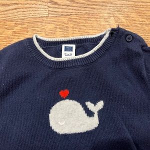 Janie and Jack Whale with Heart Sweater